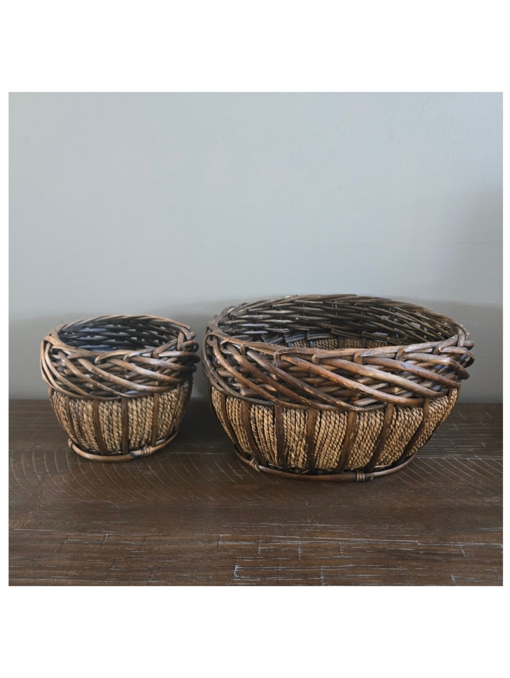 Vintage Rustic Willow Basket Bundle